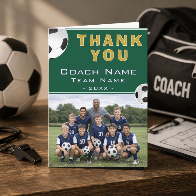 Fußballtrainer-Teamfoto Dankeskarte (Von Creator hochgeladen)