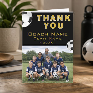 Fußballtrainer-Teamfoto Dankeskarte