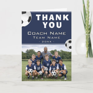 Fußballtrainer-Teamfoto Dankeskarte