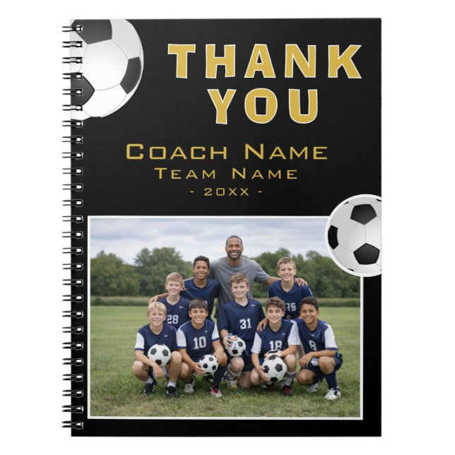 Fußballtrainer-Teamfoto Notizblock (Vorderseite)