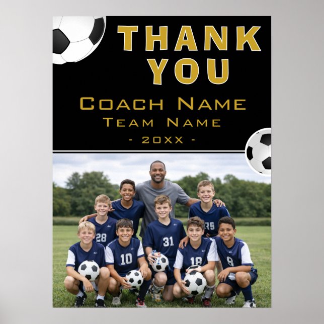 Fußballtrainer-Teamfoto Poster (Vorne)