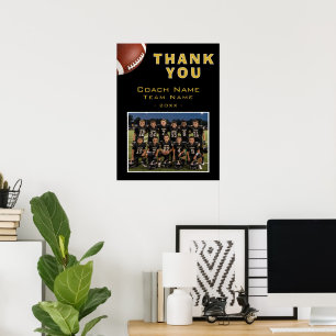 Fußballtrainer Teamname Foto Danke Karte Poster