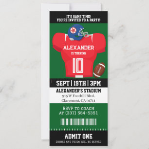 Fußballtrikot-Ticket Geburtstagsfeier Einladung
