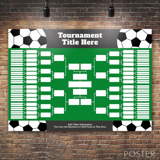 Fußballturnier - 64 Mannschaften Poster (Custom Tournament Bracket)