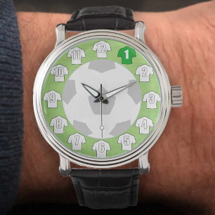 Fußballuhr - mit weißen Trikots Armbanduhr
