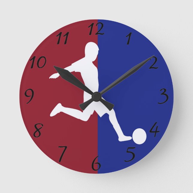 Fußballuhr Runde Wanduhr (Vorderseite)