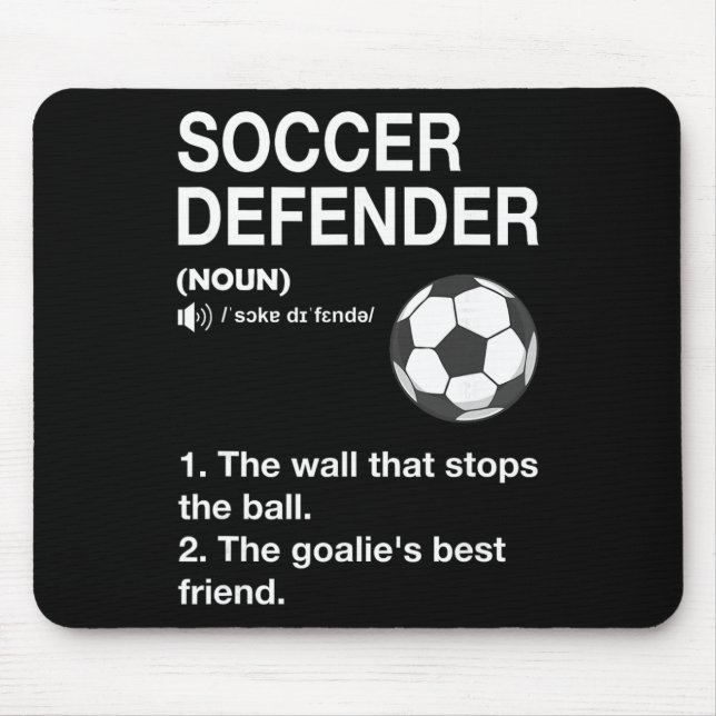 Fußballverteidiger Definition Fußballspieler Fußba Mousepad (Vorne)