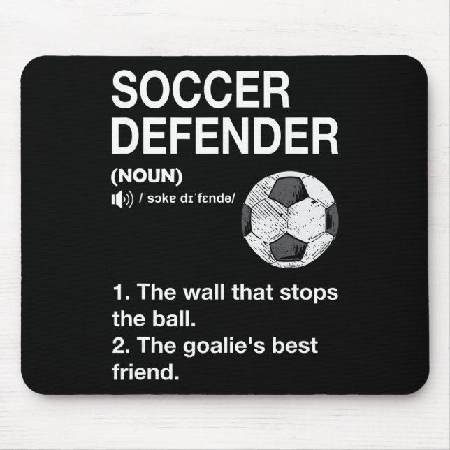 Fußballverteidiger Definition Fußballspieler Fußby Mousepad (Vorne)