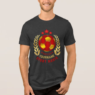 Fußballwappen in fett rotem Gold Tri-Blend Shirt