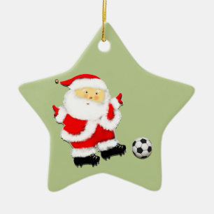 Fußballweihnachtskuchen Keramik Ornament