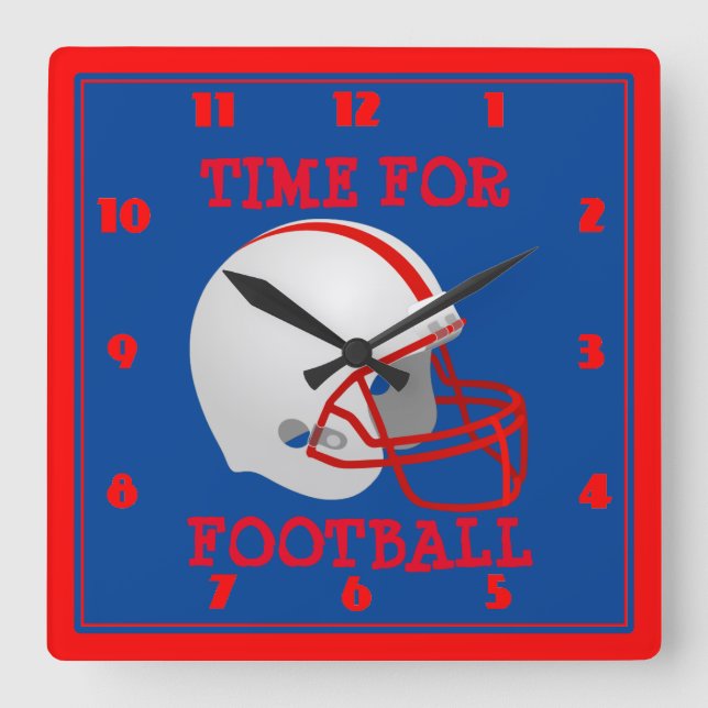 FUSSBALLZEIT QUADRATISCHE WANDUHR (Vorderseite)