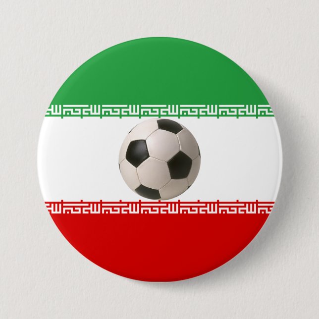 Fußballzentrum der iranischen Flagge Button (Vorderseite)