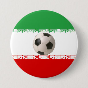 Fußballzentrum der iranischen Flagge Button