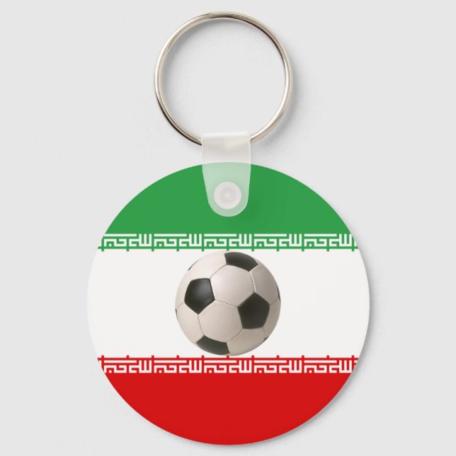 Fußballzentrum der iranischen Flagge Schlüsselanhänger (Vorderseite)