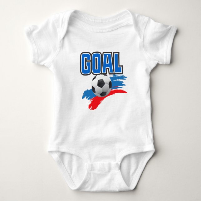 Fußballziel Baby Strampler (Vorderseite)