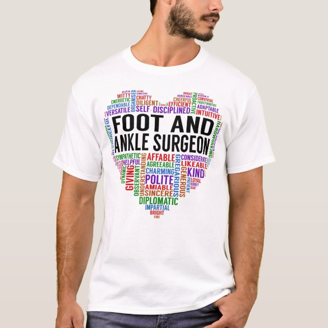 Fußbett und Knöchelchirurgie Herz T-Shirt (Vorderseite)