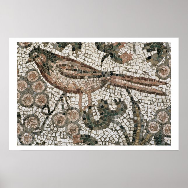 Fußbodenbelag mit einem Vogel, 4. Jh. Poster (Vorne)