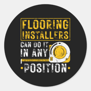 Fußbodeninstallationsprogramm - Installation an be Runder Aufkleber