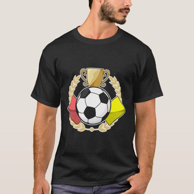 Fußbodenrote und gelbe Karte Trophäe T-Shirt (Vorderseite)