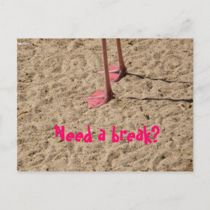 Füße im Sand, Brauchen Sie eine Pause? Postkarte