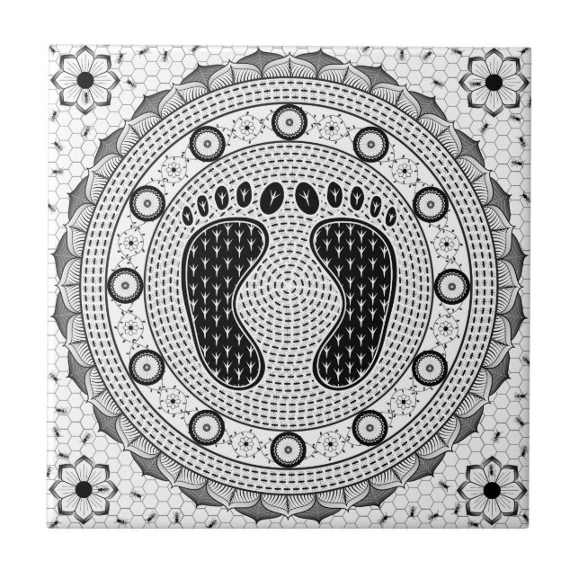 Füße Mandala- Fliese (Vorderseite)