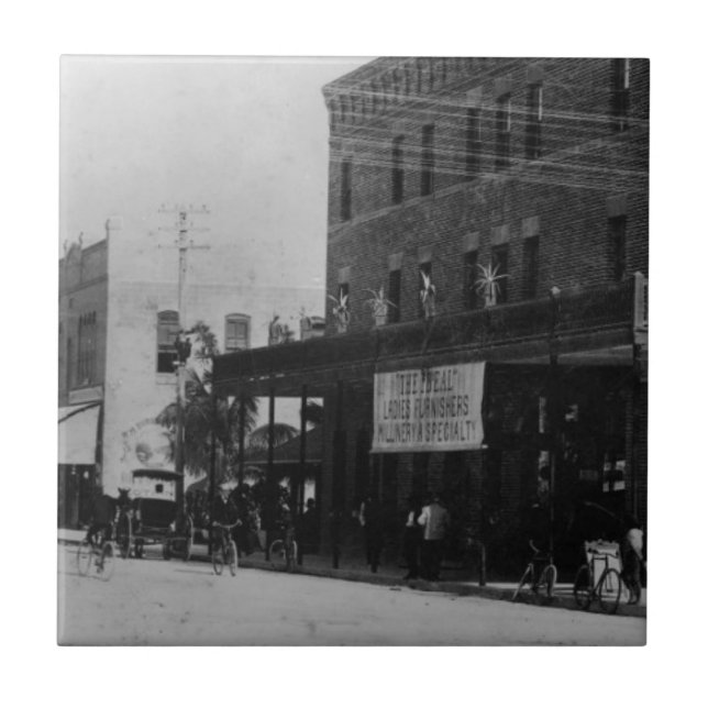 Fußgänger, Radfahrer und Pferdwagen Fliese (Vorderseite)