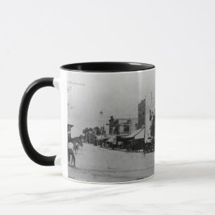Fußgänger, Radfahrer und Pferdwagen Tasse