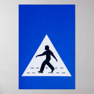 Fußgängerübergangsschild in Omani - Muscat, Oman Poster