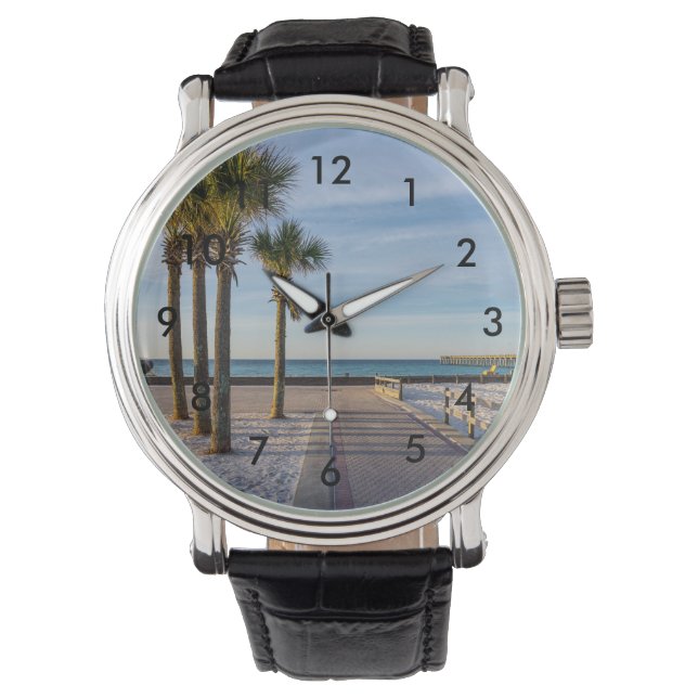Fußgängerweg bis Pensacola Beach Armbanduhr (Vorderseite)