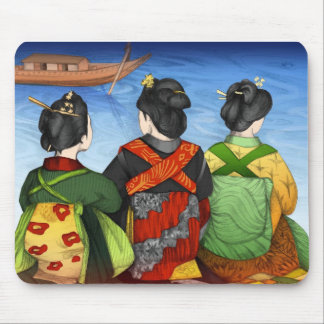 Fußmatte Drei Geishas Kimonos Mousepad
