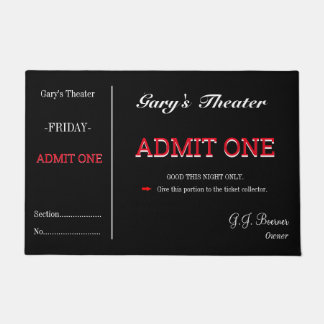 Fußmatte Heimkino TV Zimmer Ticket Teppich