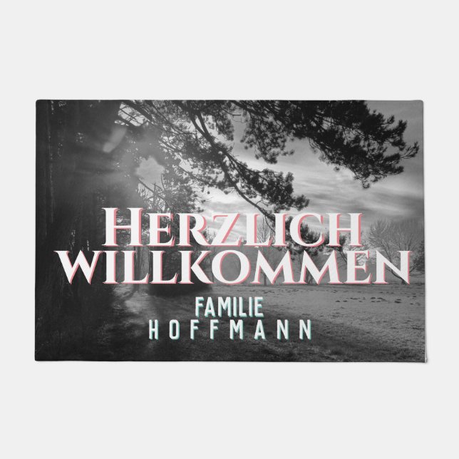 Fußmatte mit Ihrem Foto und personalisiertem Text (Vorderseite)