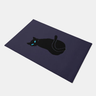 Fußmatte mit schwarzer Katze