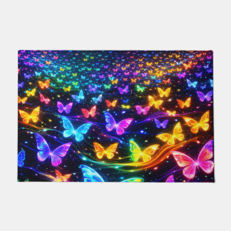 Fussmatte Schmetterlingsmotiv Neonfarben Fußmatte