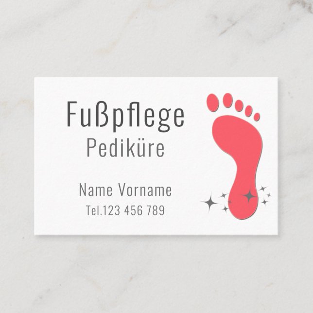 Fußpflege Pediküre Visitenkarte (Vorderseite)