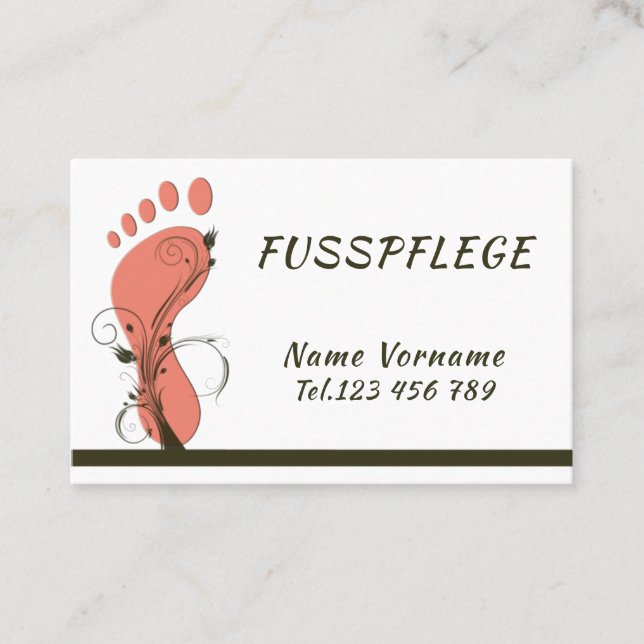 Fußpflege Pediküre Visitenkarte (Vorderseite)