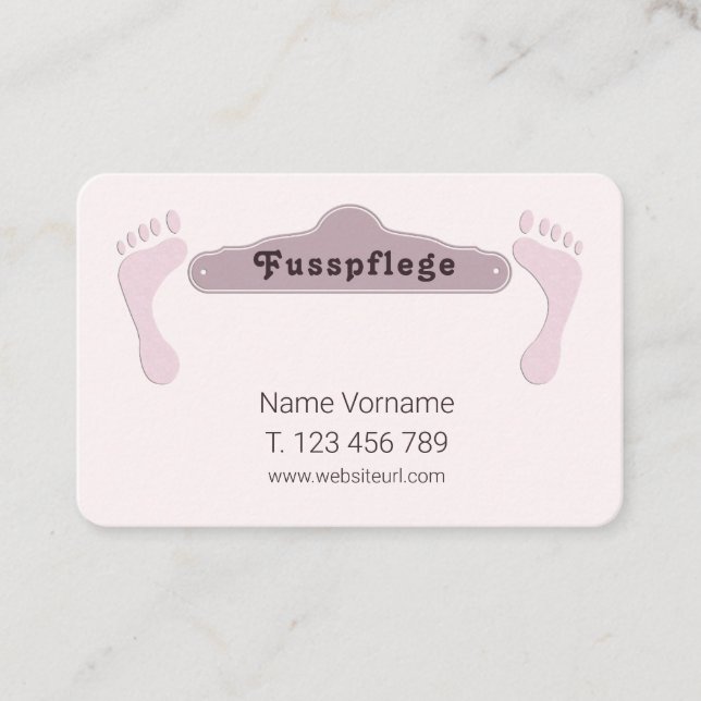 Fusspflege Podologe Visitenkarte (Vorderseite)