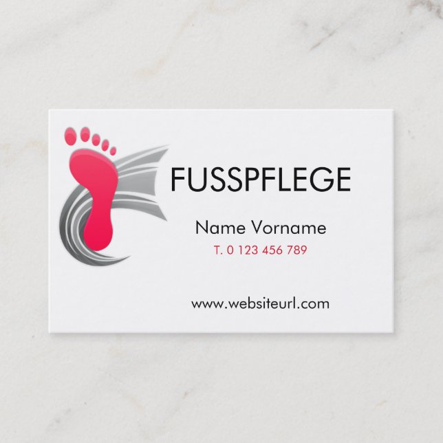 fusspflege visitenkarte (Vorderseite)