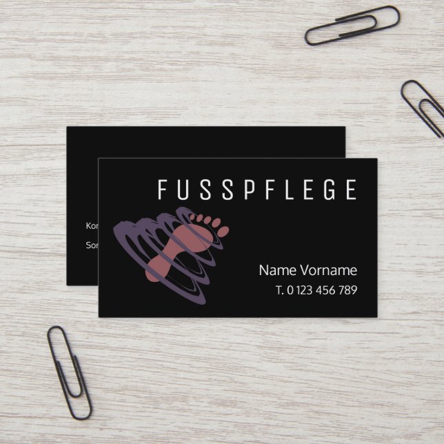 fußpflege visitenkarte (Vorderseite/Rückseite Beispiel)