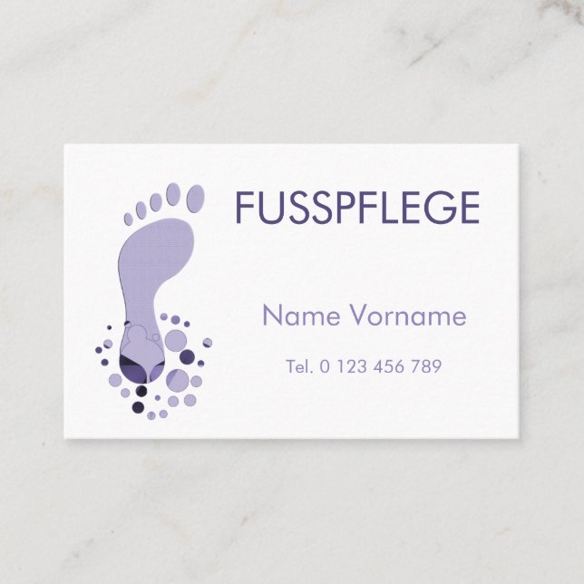 Fusspflege Visitenkarte (Vorderseite)