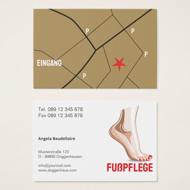 Fußpflege Visitenkarten (Vorne & Hinten)