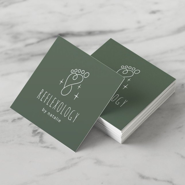 Fußreflexzonenmassage WELLNESS-CENTER Massage Ther Quadratische Visitenkarte (Von Creator hochgeladen)