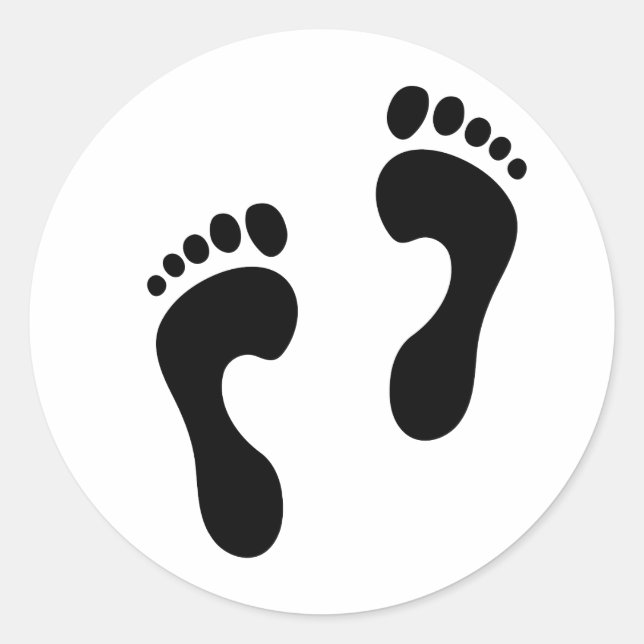Fußspuren 2 runder aufkleber (Vorderseite)