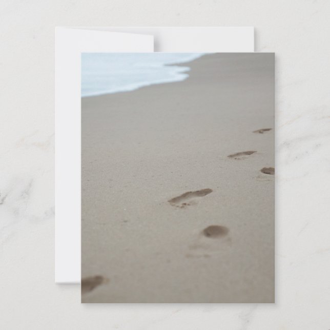 Fußspuren am Strand von Mosambik Mitteilungskarte (Vorderseite)