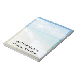 Fußspuren am weißen Sandstrand, Landschaftliches A Notizblock