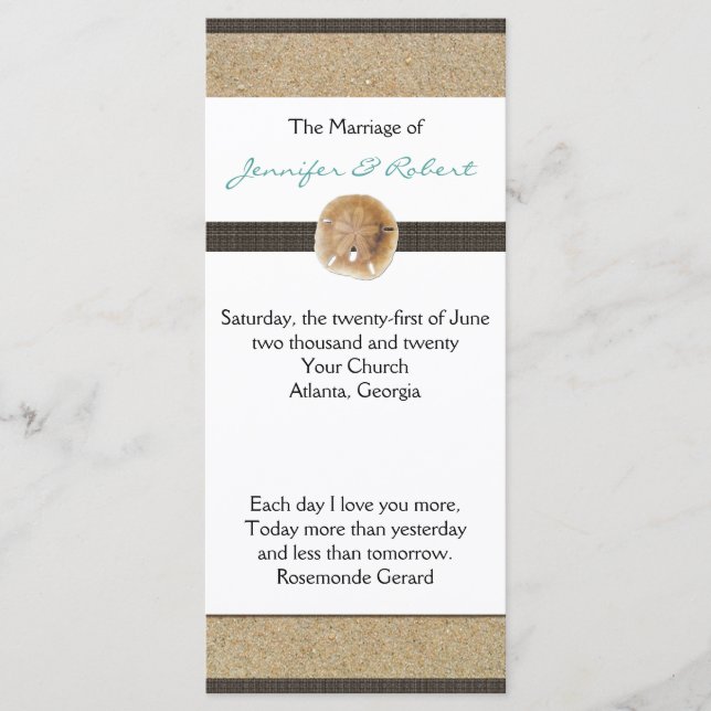 Fußspuren im Rahmen des Sand Wedding Program Programm (Vorderseite)