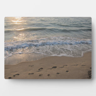 Fußspuren im Sand Fotoplatte