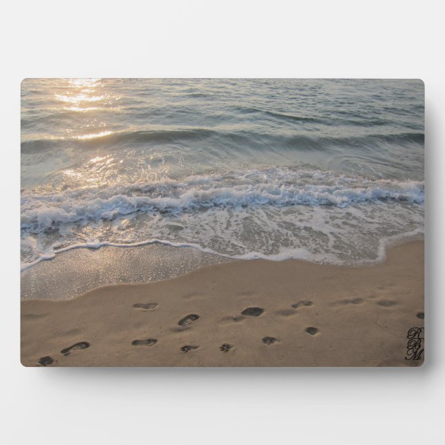 Fußspuren im Sand Fotoplatte (Vorderseite)