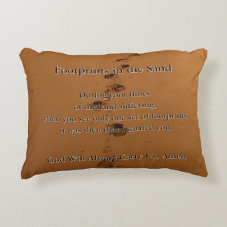 Fußspuren im Sand-Gedicht-Geschenk Dekokissen