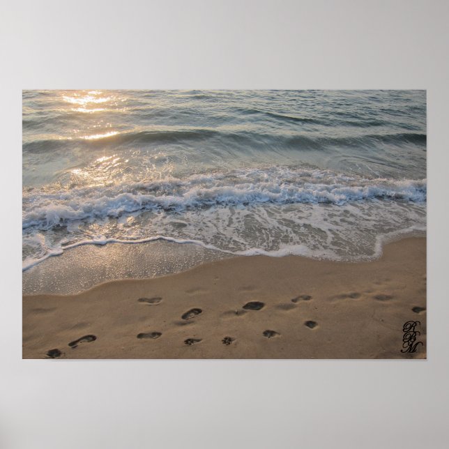 Fußspuren im Sand Poster (Vorne)
